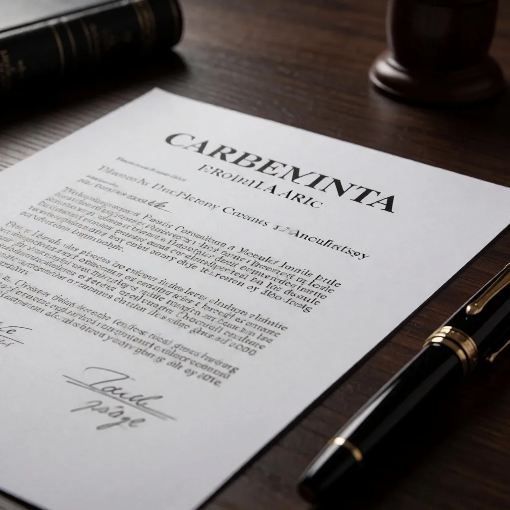 Contrato laboral sobre escritorio profesional