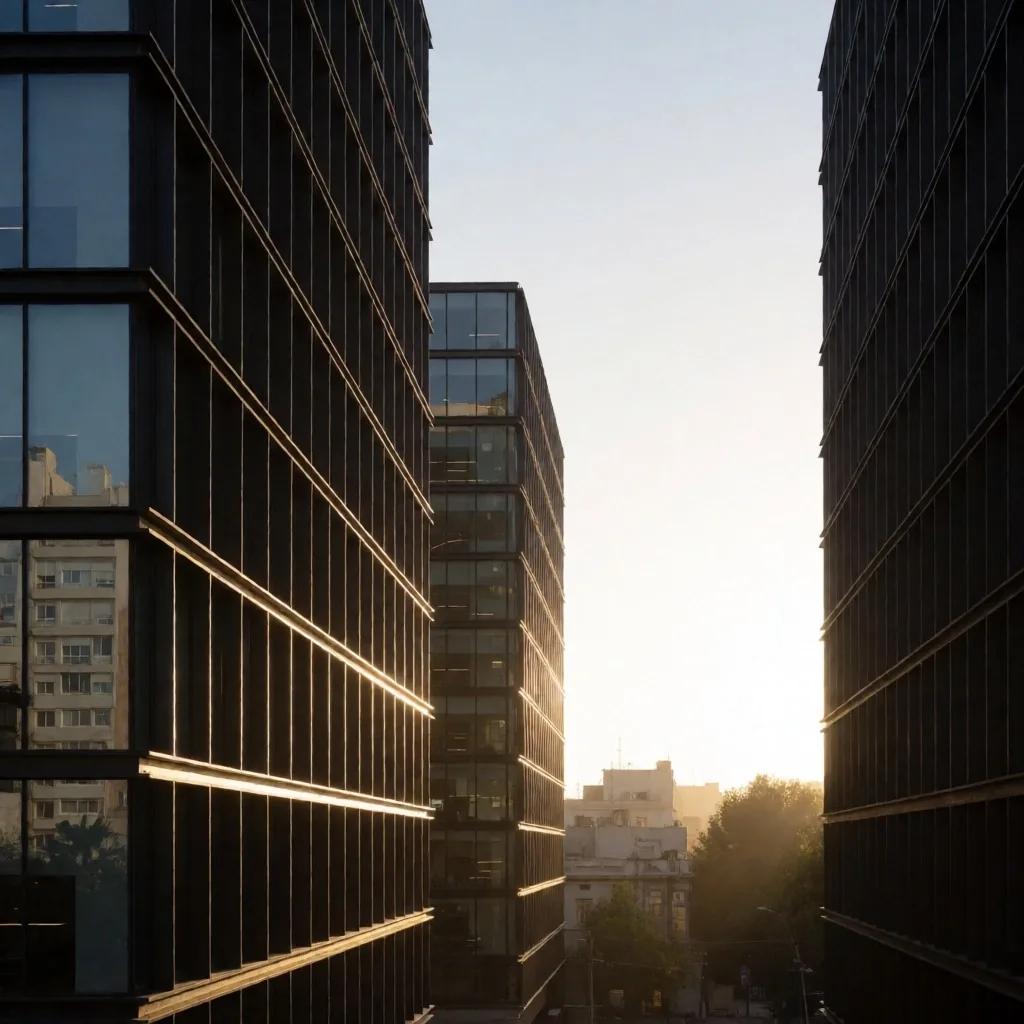 Distrito financiero de Buenos Aires al amanecer
