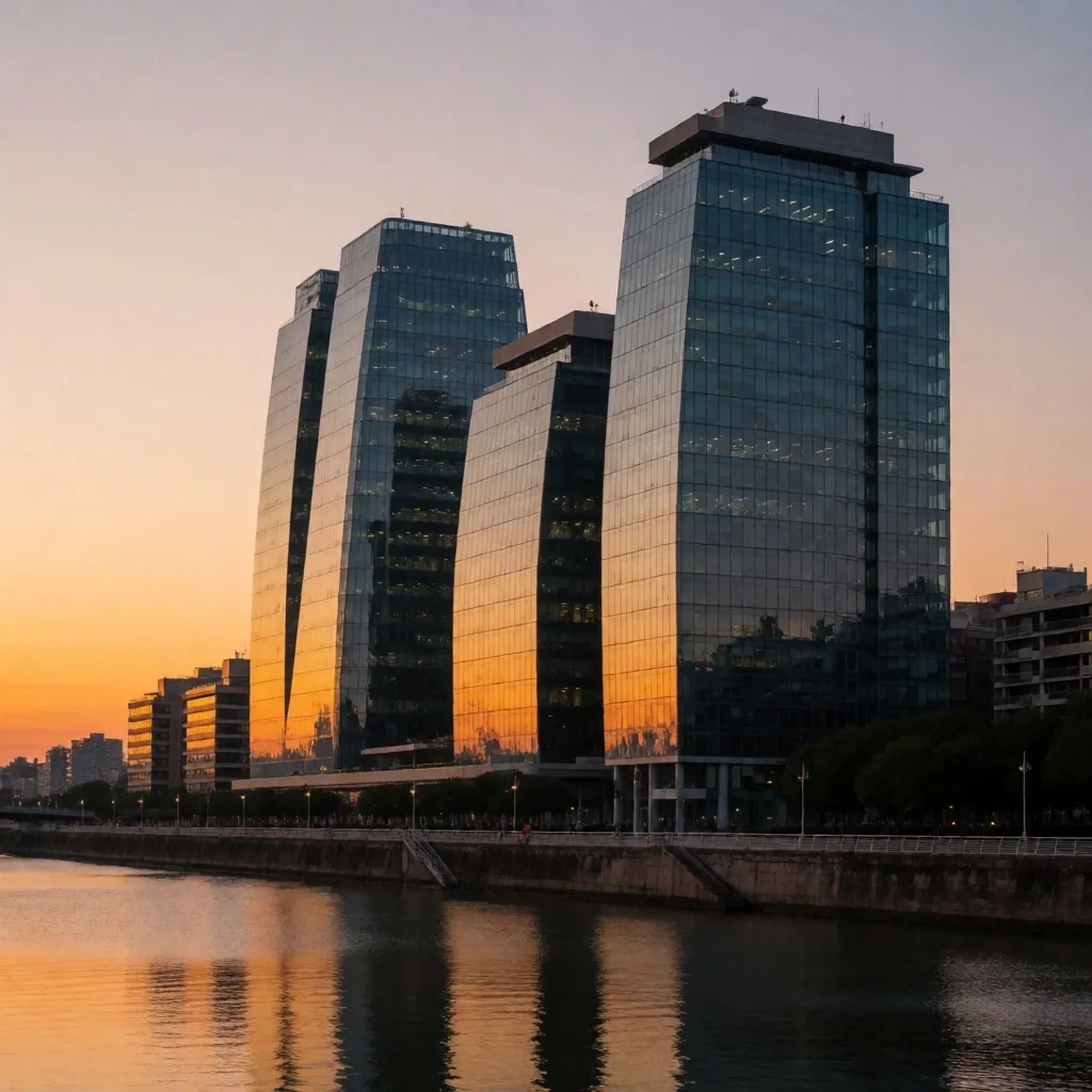 Distrito financiero de Buenos Aires al amanecer