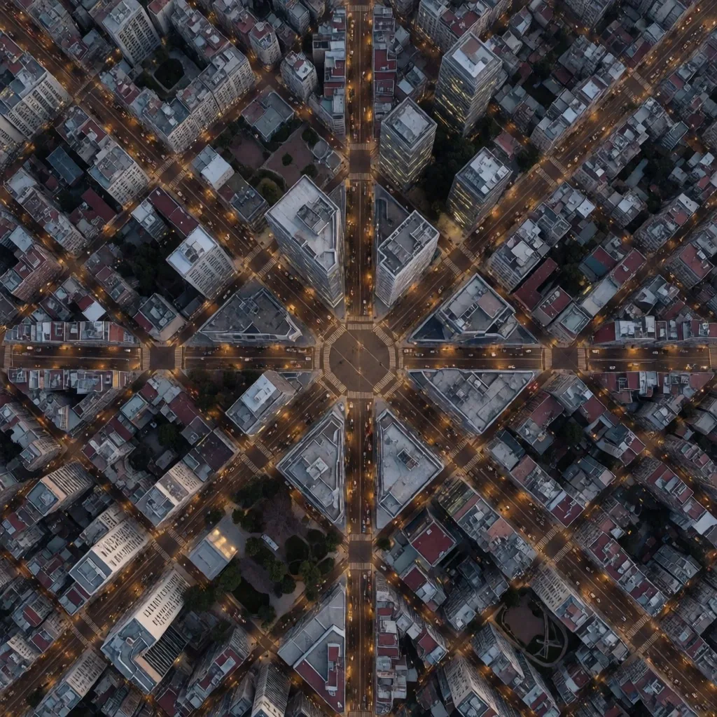 Vista aérea de la cuadrícula urbana de Buenos Aires