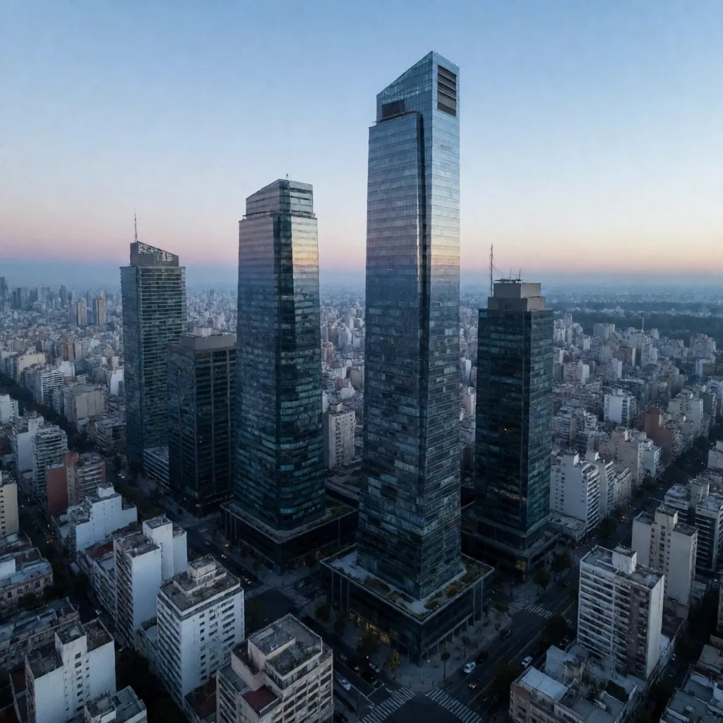 Distrito financiero de Buenos Aires al amanecer